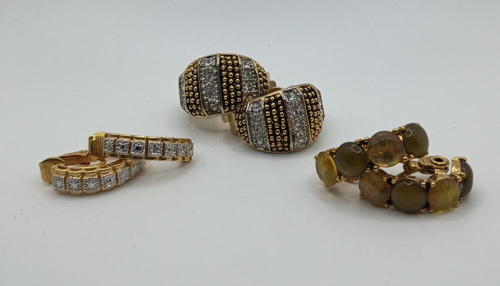 Vintage Clip-On Earring Lot – 3 Pairs
